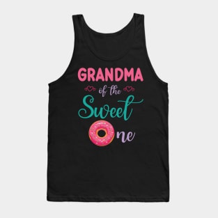 Grandma Of The Sweet One Donut Cake Happy To Me You Nana Tank Top